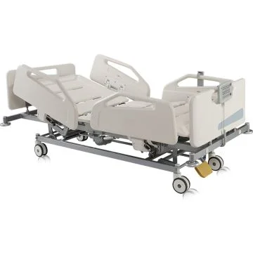 (KRAFT-101) 5-Function Motorized ICU Beds (Excel) with ABS Bows, ABS  side railings,Castors & Mattress