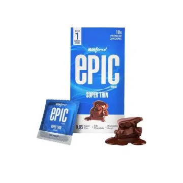 Manforce Epic Desire Super Thin Silk Choco Condom - Pack of 10