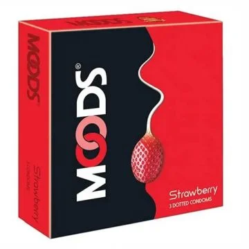 Moods Dotted Strawberry Condom - 3's Pack