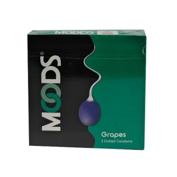 Moods Grapes Dotted Condoms - 3's Pack