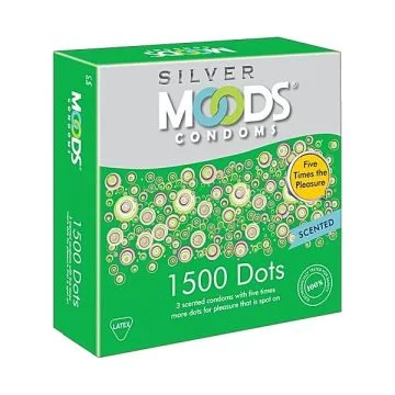 Moods Silver 1500 Dots Condom - Pack of 3