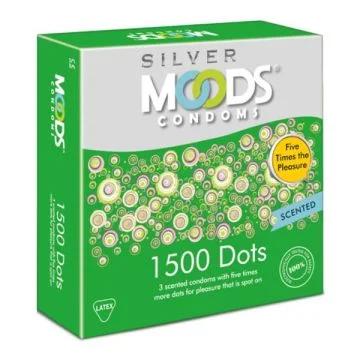 Moods Silver 1500 Dots Condom - Pack of 3