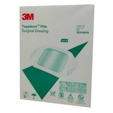 3M Tegaderm (1624WIN) Transparent Film Dressing (Adult Peripheral)(6cm x 7cm) - 100's Pack