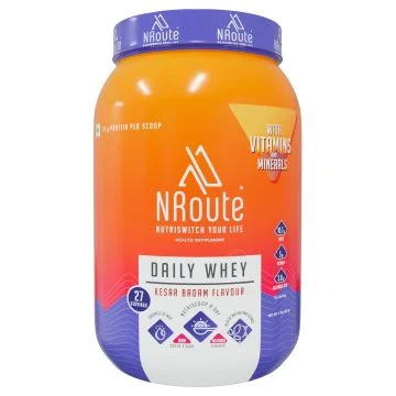 NRoute Daily Whey Protein (Kesar Badam) - 907g