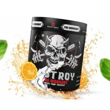 Muscle Gears Destroy Pre-Workout Protein Supplement (Orange) - 30 Servings
