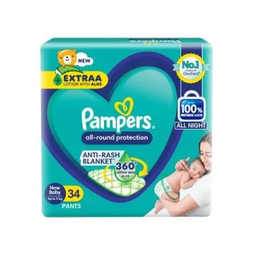 Pampers Anti Rash Blankets Baby Diapers (New Baby) – Pack of 34