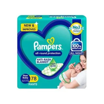 Pampers Anti Rash Newborn Baby Diaper - Pack of 78
