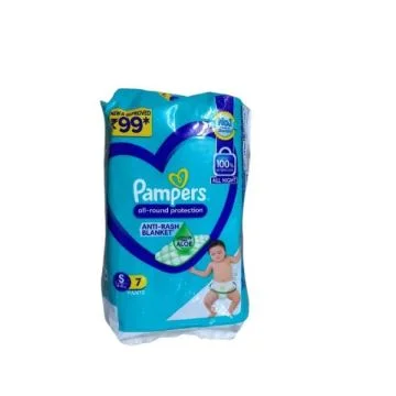 Pampers Anti Rash Blanket Baby Diaper Pants (Small) - Pack of 7