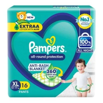 Pampers Anti Rash Blanket Baby Diaper Pants (XL) - Pack of 16