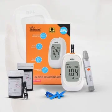 BPL Medical Technologies Gluco Monitoring Device Kit for Instant Accurate Blood Sugar Test at Home|Glucometer Machine, 10 Lancets, Lancing Devices & Vial of 35 (10+25) Diabetes Test Strips Combo