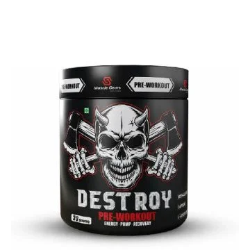 Muscle Gears Destroy Pre-Workout Protein Supplement (Bloody Red) - 30 Servings