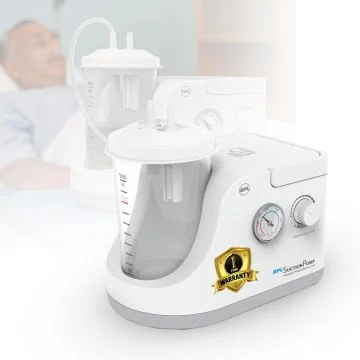 BPL Medical Technologies Portable Phlegm Suction Pump Machine with 1L Jar for Home, Clinic, Dentist and Hospital Use - 1 Year Warranty - White