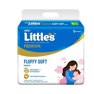 Littles Premium Comfy Baby Pants Small (4-8 Kg) - Pack of 10