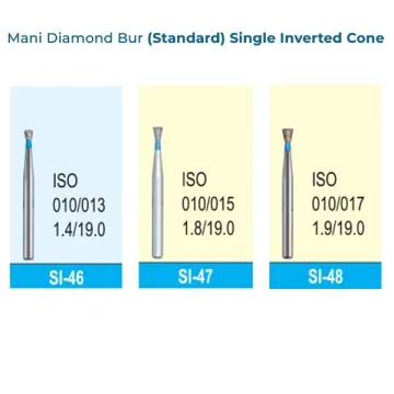 Mani Diamond Bur (Standard)- Single Inverted Cone Series), Pack of 5