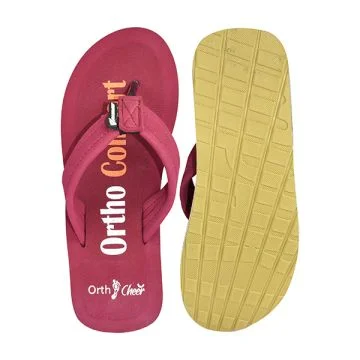 Ortho Cheer (AO2010) Women's Maroon Orthopedic & Diabetic Care Super Soft House Slippers for Regular Use (Pair)