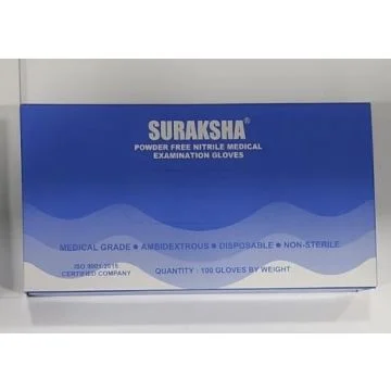 Suraksha Nitrile Medical Examination Gloves- Box Of 100