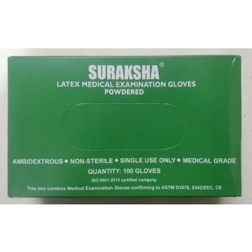 Suraksha Powdered Latex Examination Gloves - Box of 2000
