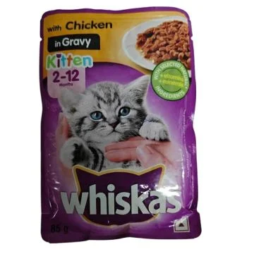 Whiskas Chicken in Gravy Wet Food for Kittens (2-12 Months) - 85 g
