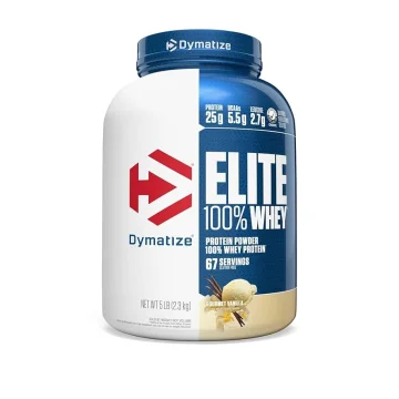 Dymatize Nutrition Elite 100% Whey Protein Powder (Gourmet Vanilla) - 2.3kg