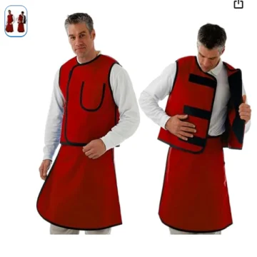 SPOX X-Ray Lead Apron for X-Ray Protection Lead Equivalency 0.25 mm Pb Lead Equivalent (BARC Approved), 1 Piece (Red)