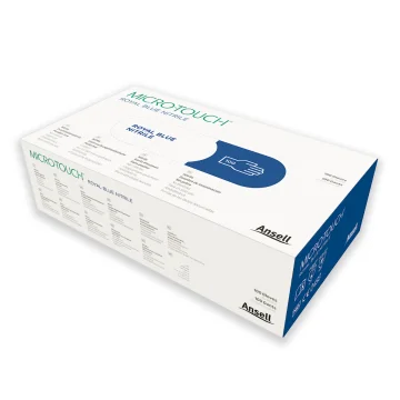 Ansell Micro Touch Royal Blue Nitrile Examination Gloves - Box of 100 