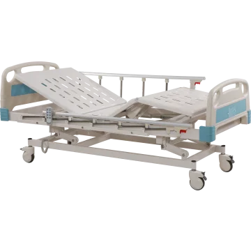 (KRAFT-102) 5 Function Motorized ICU Beds (Premium) with ABS Bows,  SS collapsible side railings,Castors & Mattress