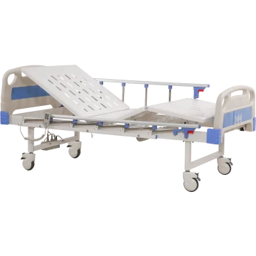 (KRAFT-131) 2 Function Motorized Fowler Beds-(Economy)  with ABS  Bows, aluminium collapsible side railings,Castors &  Mattress