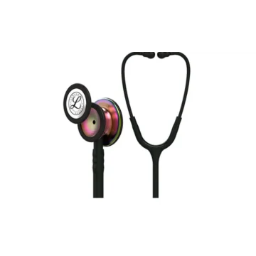3M (5870) Littmann Classic III Monitoring Stethoscope, Rainbow-Finish Chestpiece, black stem and headset, Black Tube
