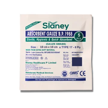 Slaney (SS0051) Gauze Swab (Type-17;10cmx10cmx08Ply) - 5's Pack